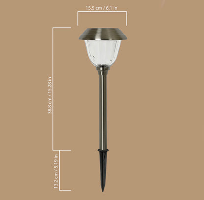 Lighteme 8 Piece LED Solar Path Lights 14 Lumen - Stainless Steel ( Silver )