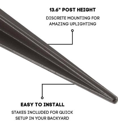 Lighteme Lot de 2 spots solaires LED 45 lumens en métal pour extérieur, éclairage paysager étanche 