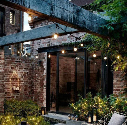 Lighteme 27F Solar Powered String Lights Waterproof LED Hanging Edison Bulb Lights with 12 Bulbs