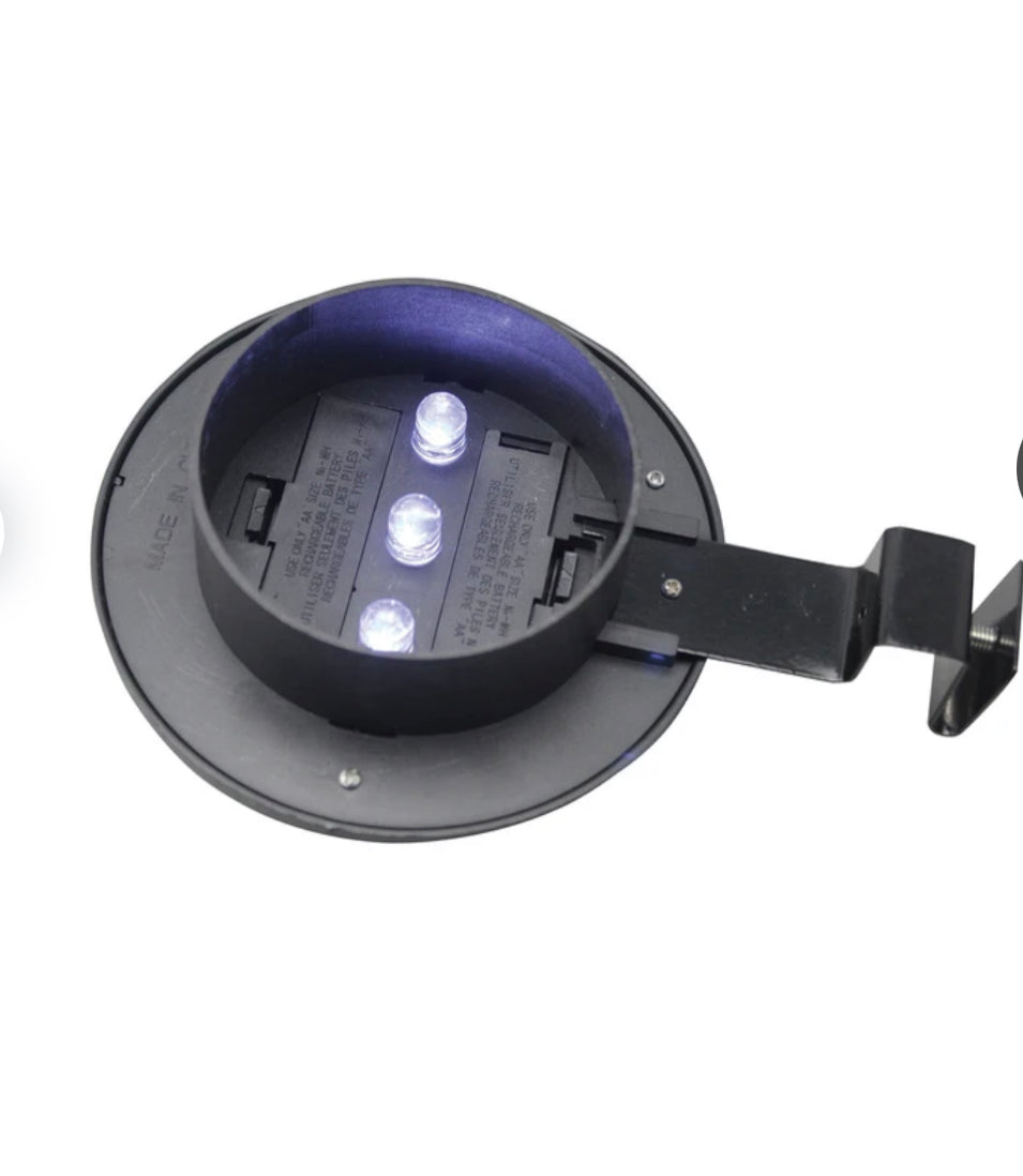 Lighteme Black Solar Powered LED Post Cap Fence Light 4 Pack