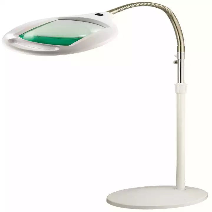 Lighteme 8X10 – Stehlampe mit ganzseitiger Vergrößerung – Freihändige Lupe mit hellem LED-Licht zum Lesen – Flexibler Schwanenhals hält die Position 