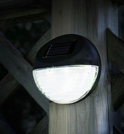 Lighteme Black  Deck Solar Lights Powered  LED  Utility Light 4 Pack