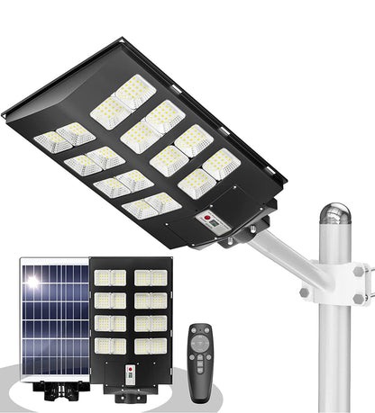 Lighteme 800W Commercial Solar Street Lights Dusk to Dawn , Motion Sensor, 75000LM for Street with Remote Control