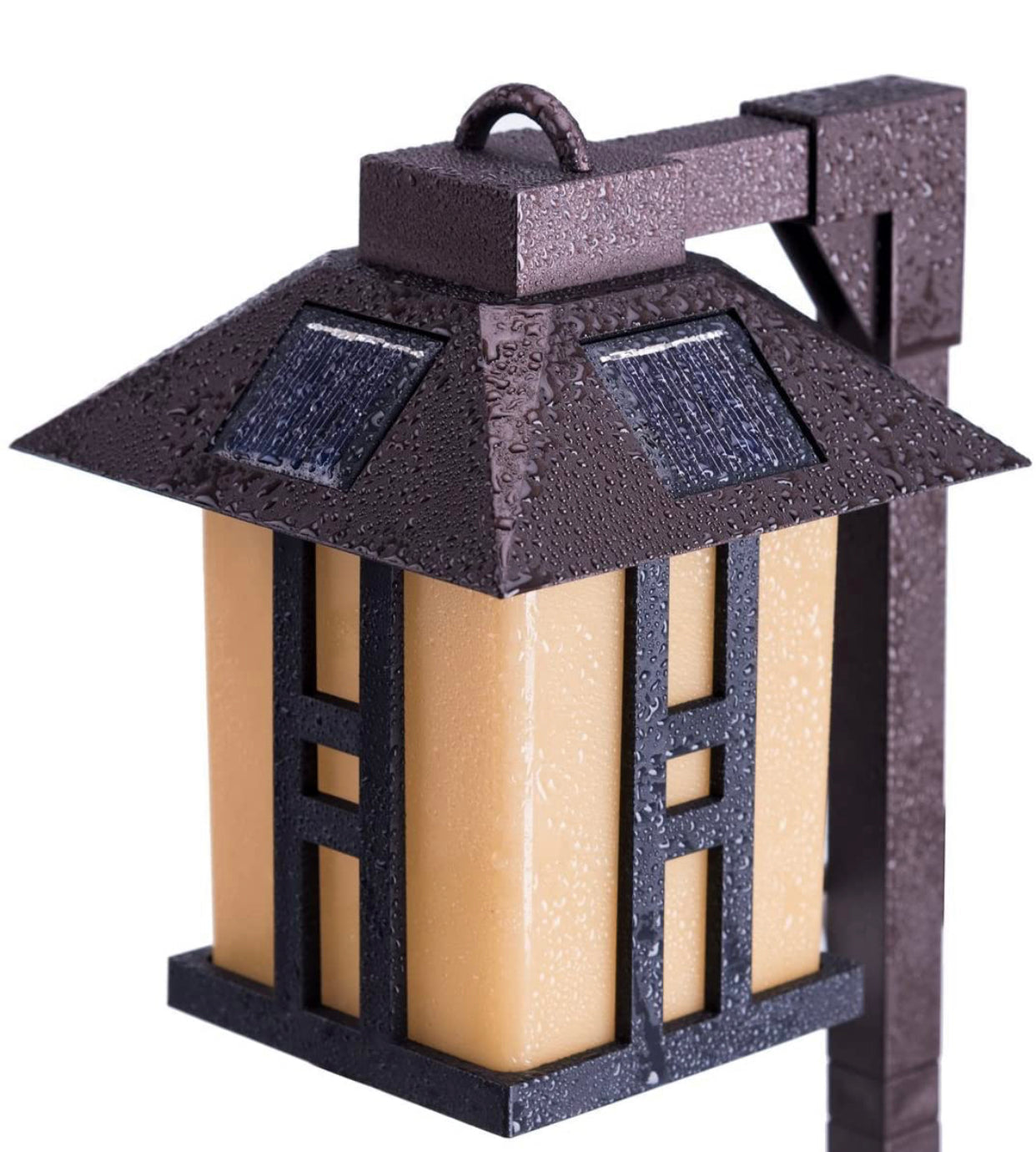 Lighteme Solar Powered Pathway Shepherd Hook Lights Asian Style (4 Pack)
