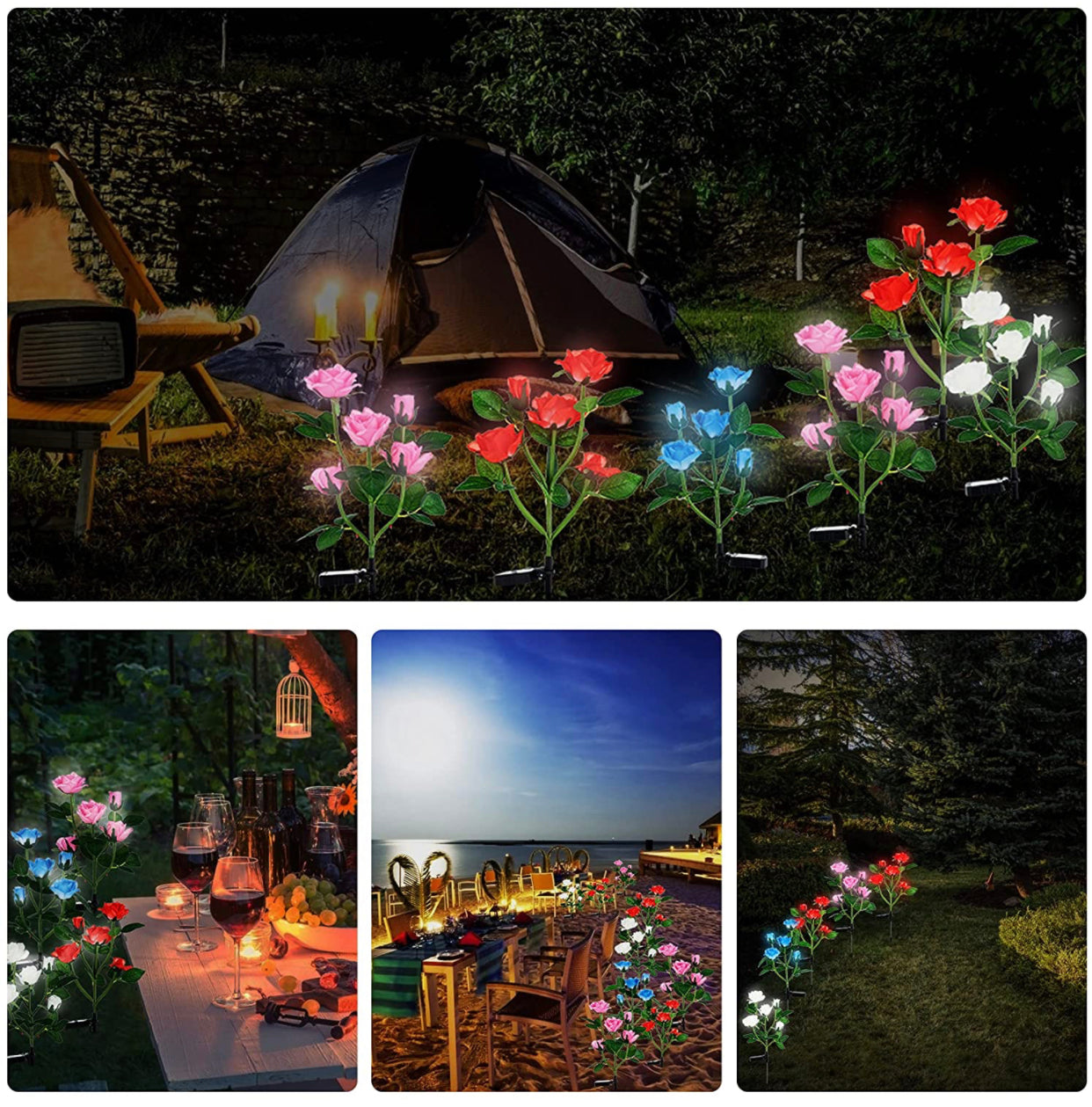 Lighteme Solar LED Rose Flower Light (2 Pack)