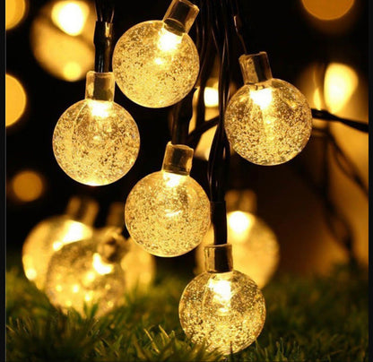 Lighteme 50 LED Solar Lamp Crystal Ball Globe Bulbs Waterproof -27Ft