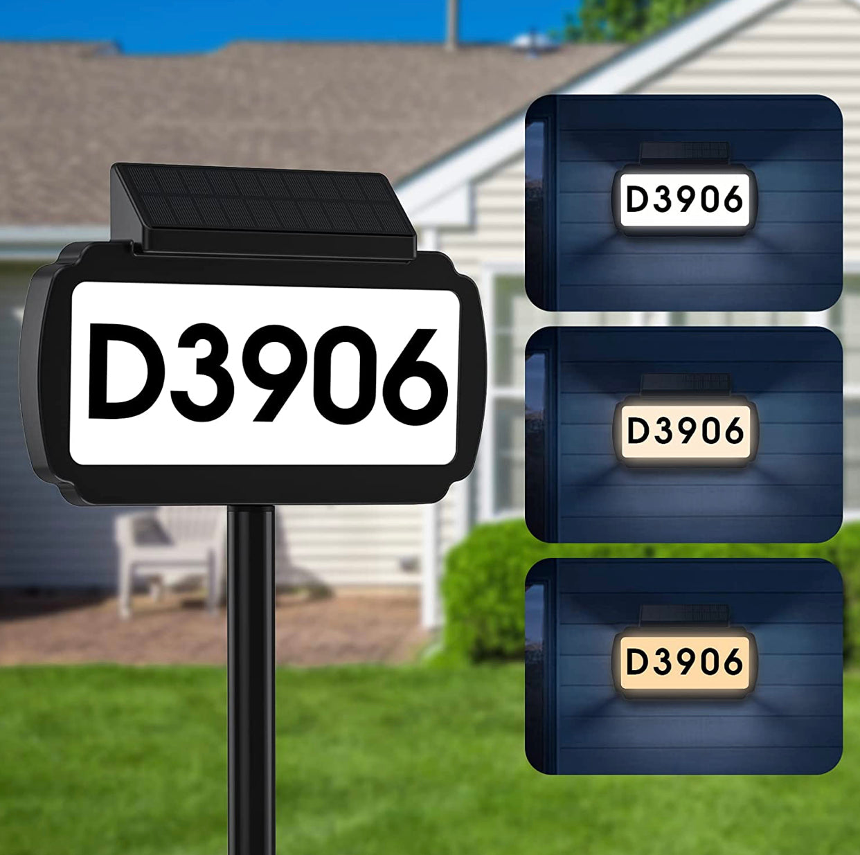 Lighteme Solar Lighted House Address Numbers Sign,25 Lumen Five Digit