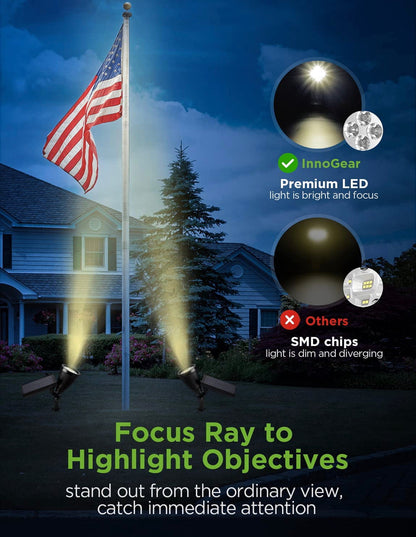 Lighteme Solar SpotLights Outdoor, Waterproof Solar Powered Landscape  2-in-1 Wall Light Auto On/Off , Pack of 4