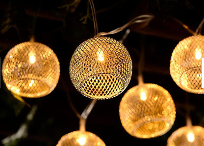 Lighteme Indoor 12 ft. Battery Operated Metal Integrated LED String Lights (10-Light)