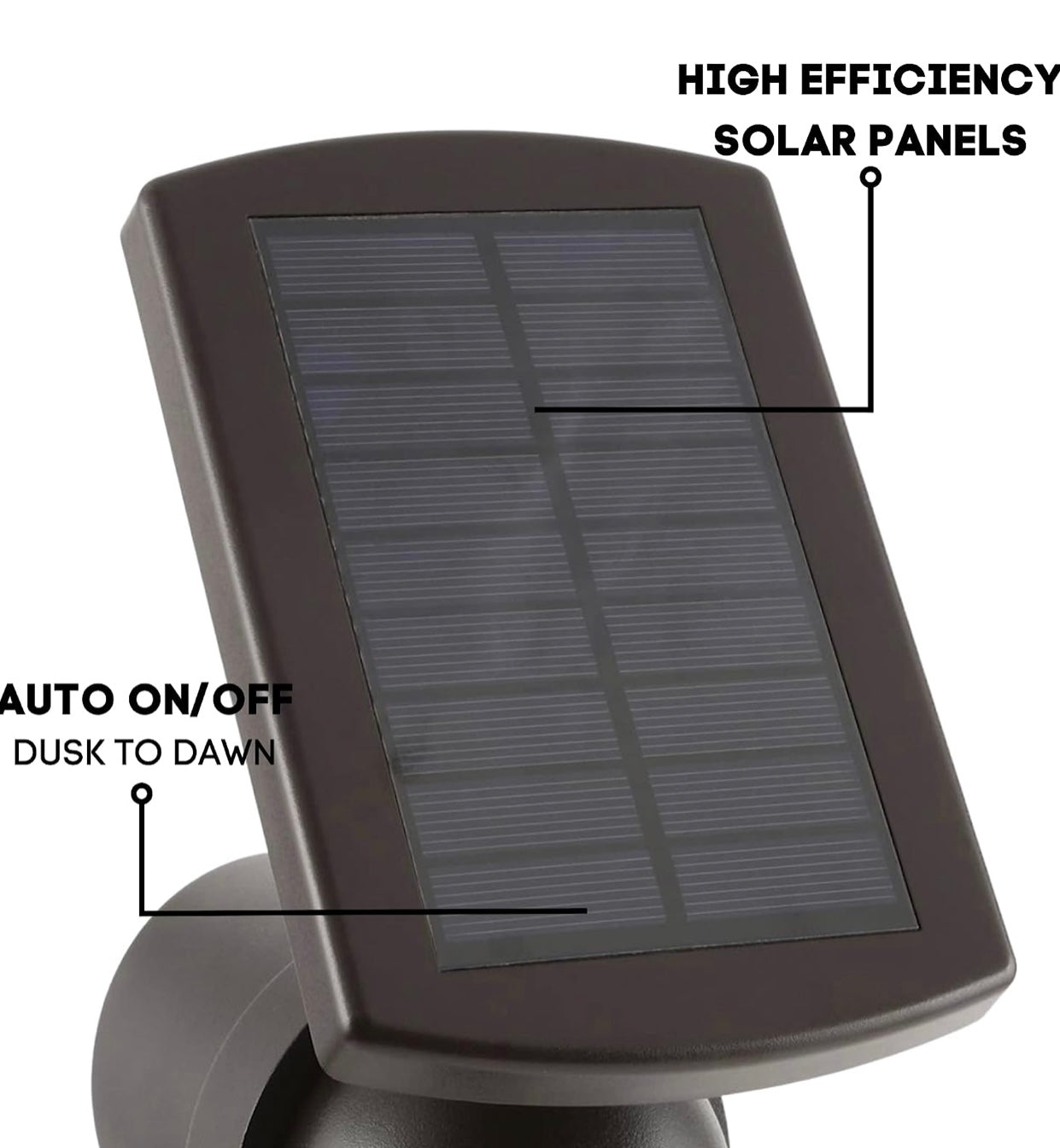 Lighteme Lot de 2 spots solaires LED 45 lumens en métal pour extérieur, éclairage paysager étanche 