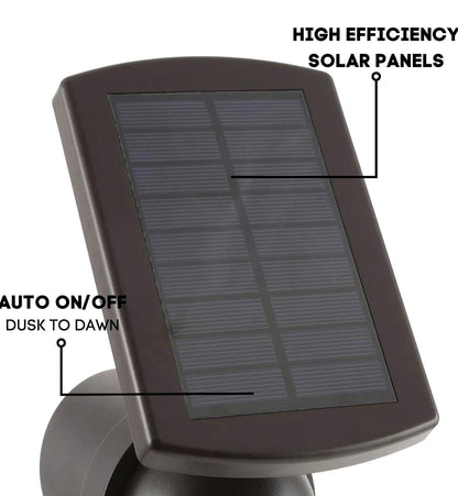 Lighteme Lot de 2 spots solaires LED 45 lumens en métal pour extérieur, éclairage paysager étanche 