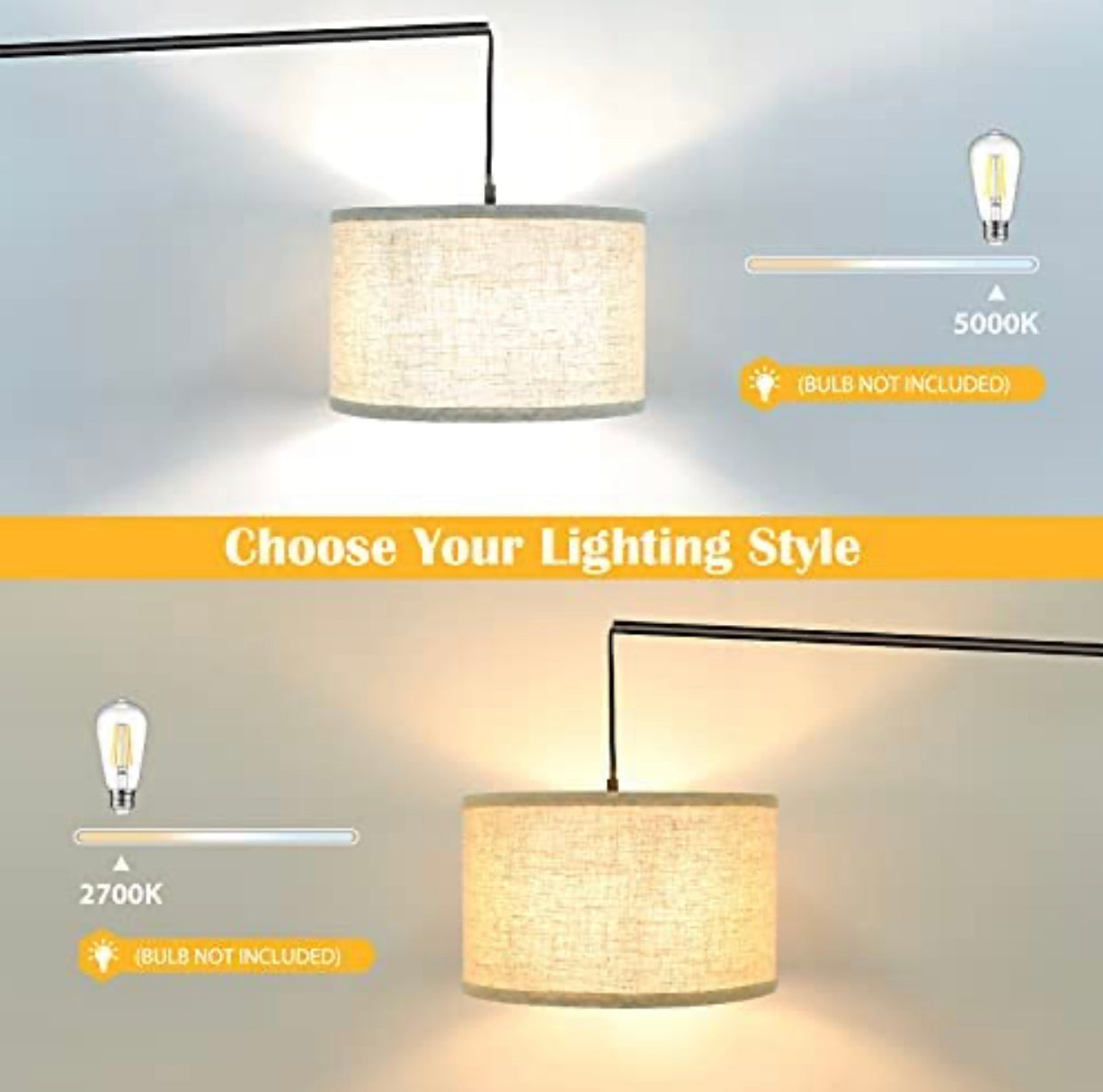 Lighteme Arc Floor Lamp Hang - Large - with LED Bulb
