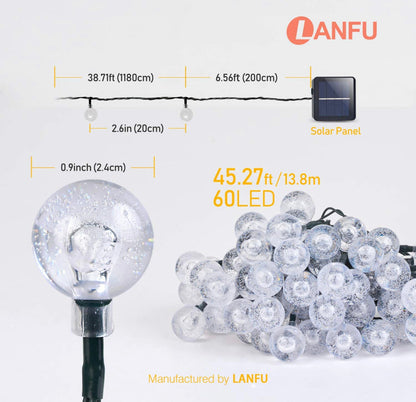 Lighteme 50 LED Solar Lamp Crystal Ball Globe Bulbs Waterproof -27Ft