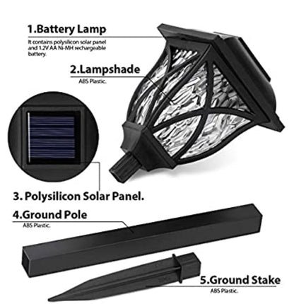 Lighteme 8 Pack Solar LED Lights,Large Rotating Outdoor Pathway Up To 10 Lumen