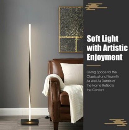 Lighteme Modern LED Floor Lamp for Living Room Bright Lighting - 48" Tall Light-Dimmable