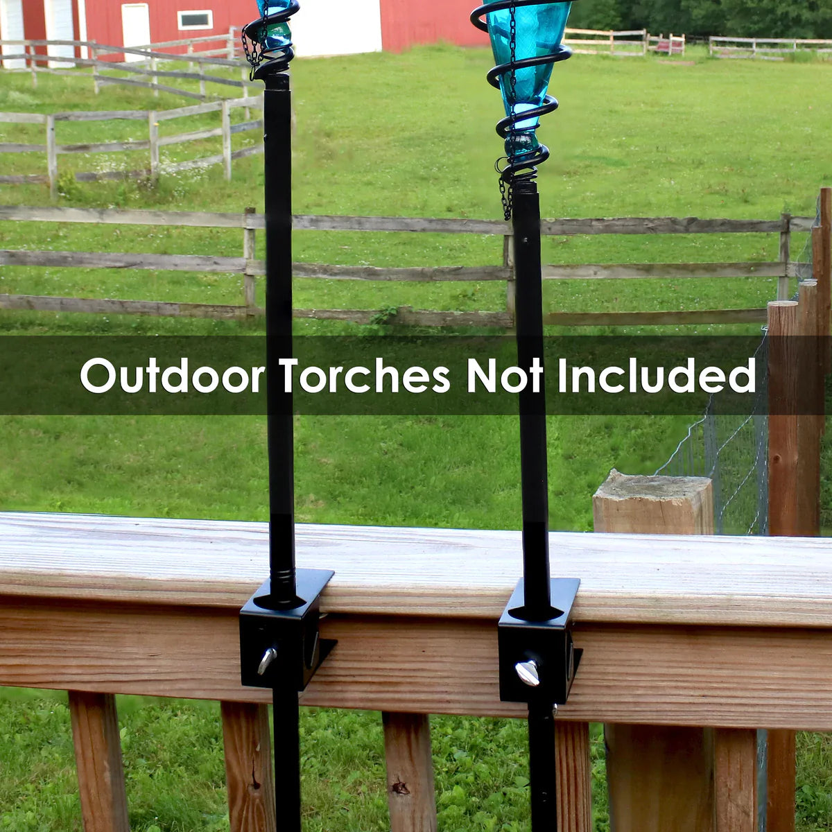 Lighteme Deck Torch Clamp,For Pathway Lights -2 Pack [Aluminum]