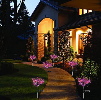 2 Pack - Lighteme Solar Powered Phalaenopsis Flowers Lights Design, Waterproof