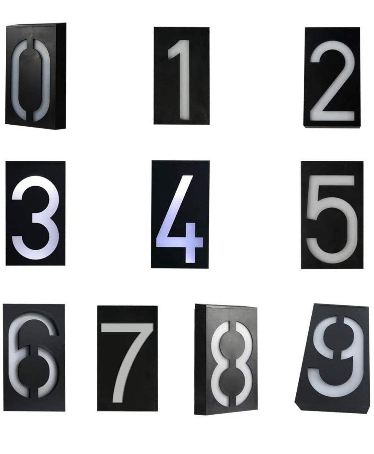 Lighteme LED House Number Solar Power Digital Hotal Door Wall Solar Light Address Number Sign Lamp Custom Street Number Plaque
