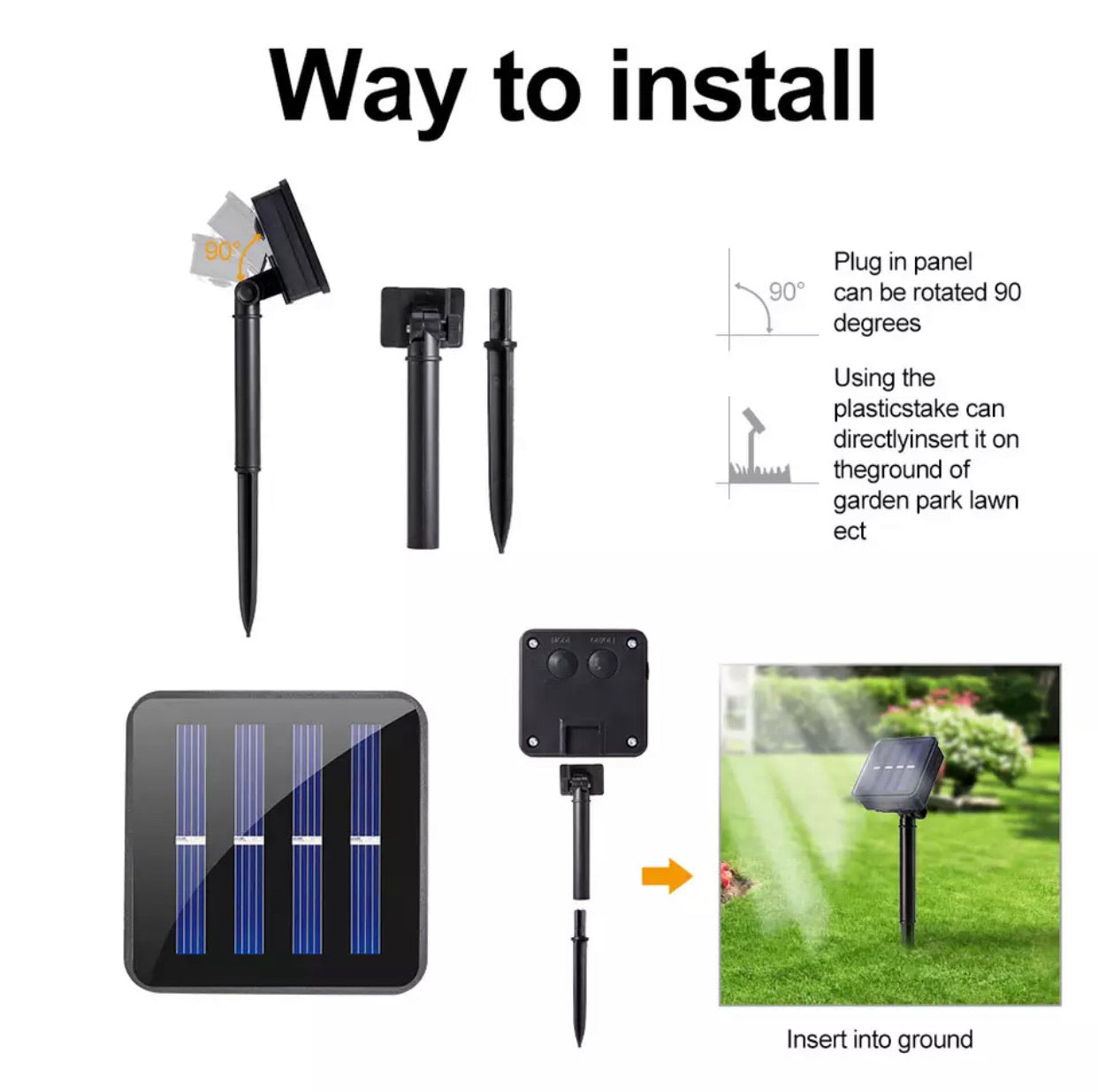 Lighteme 27Ft Solar Lamp Lantern Led Solar Garden Light Garland -10 Bulbs