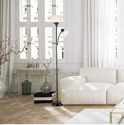 Lighteme – High Brightness Torchiere Floor Lamp with 2 Reading Lights  Lamps with Efficient LED