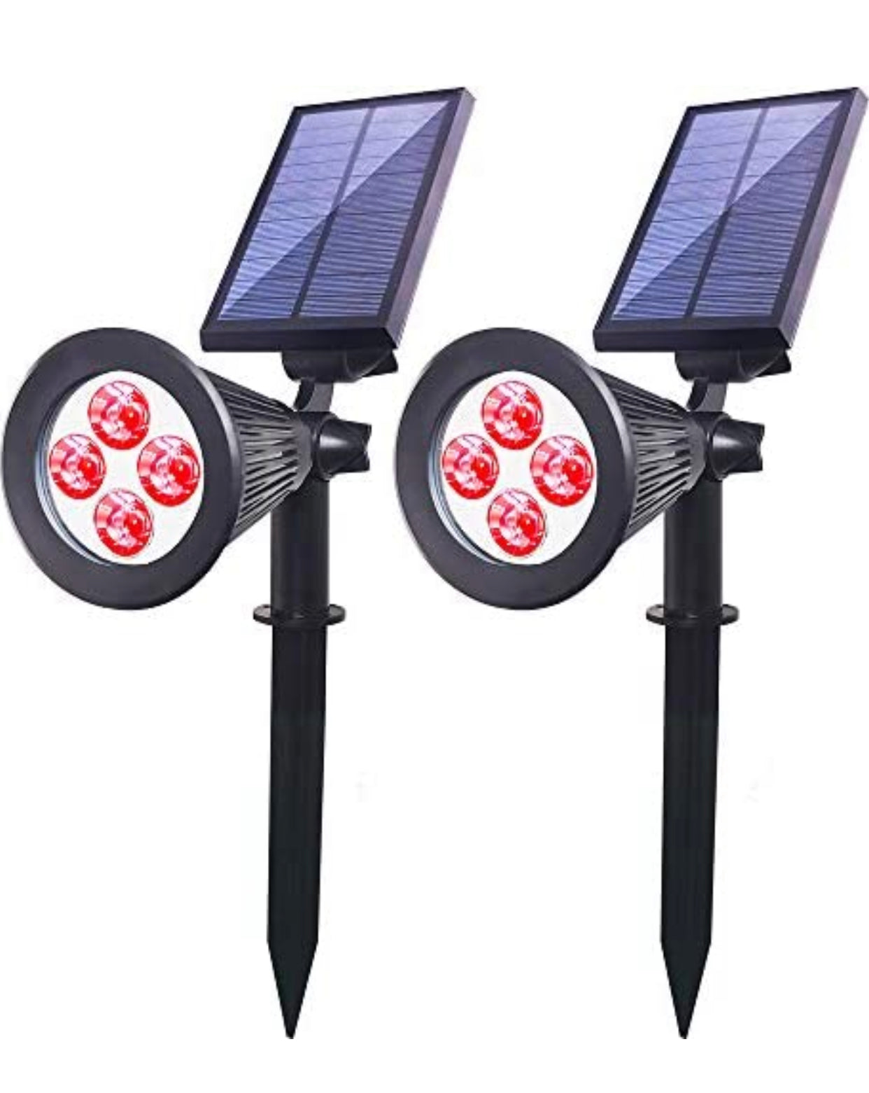 Lighteme Solar SpotLights Outdoor, Waterproof Solar Powered Landscape  2-in-1 Wall Light Auto On/Off , Pack of 4