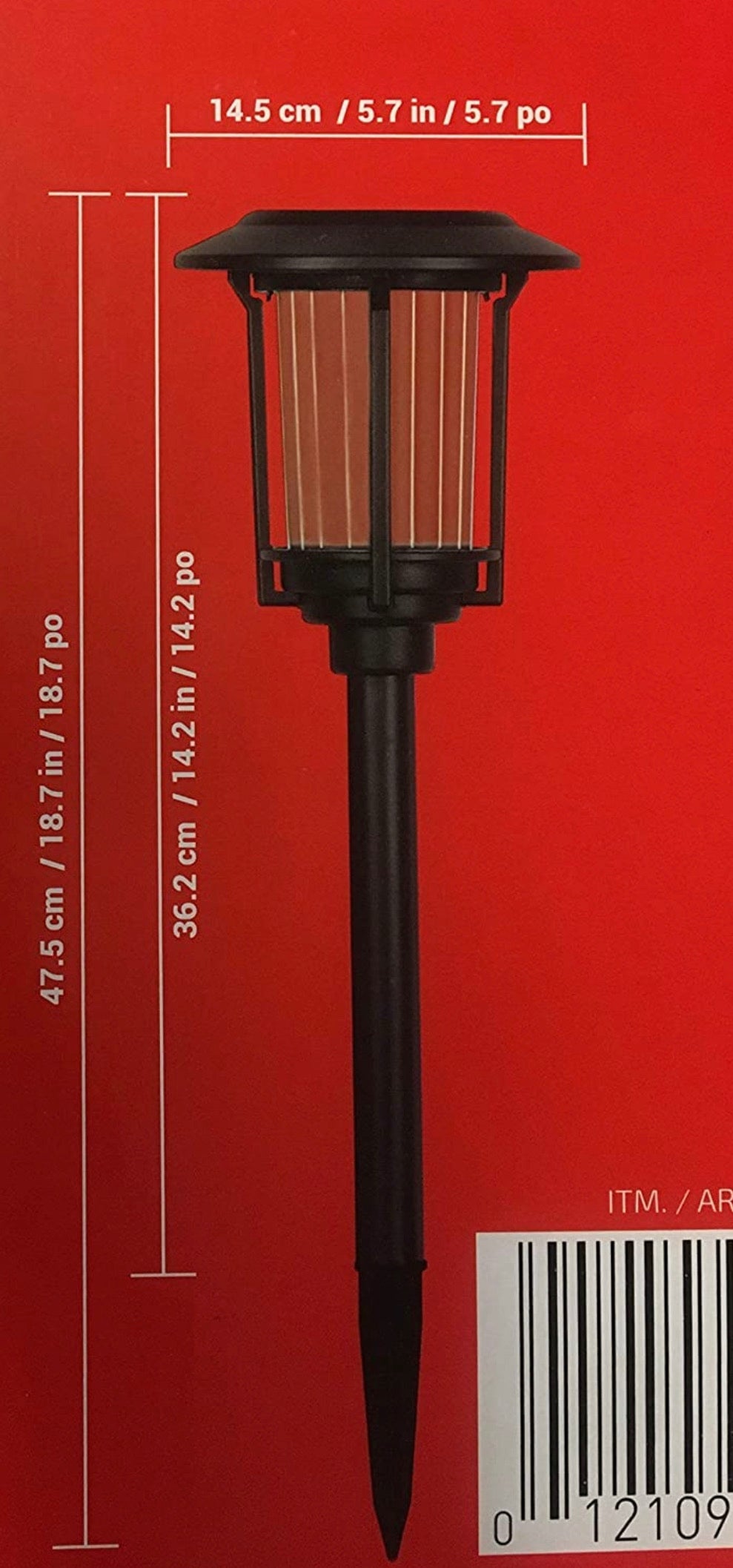 Lighteme 15-Lumen Solar Pathway Lights, Aluminum And Glass 6 Pack
