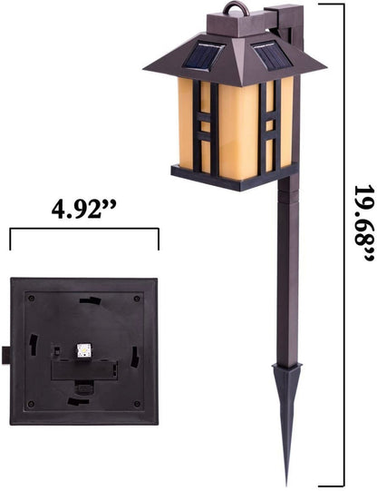 Lighteme Solar Powered Pathway Shepherd Hook Lights Asian Style (4 Pack)