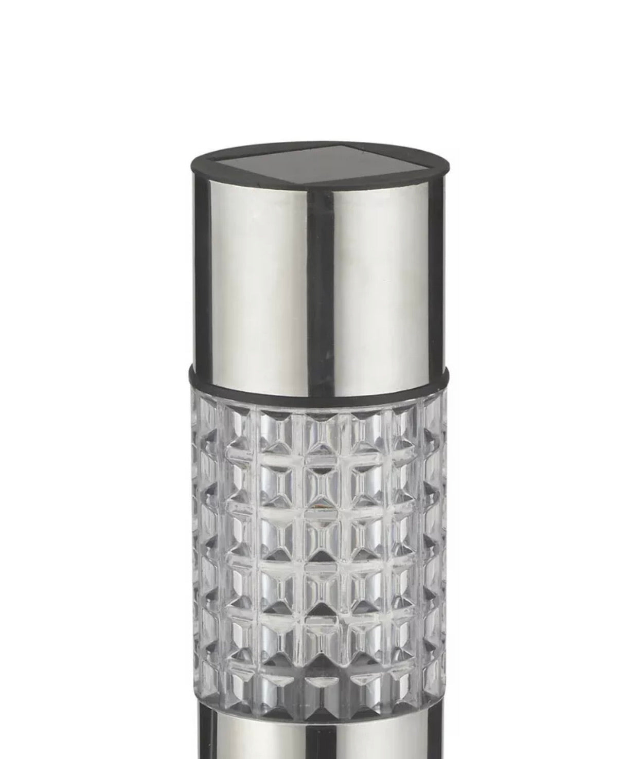 Lighteme Hampton Moderne solarbetriebene LED-Poller-Wegeleuchte aus Edelstahl, 15er-Pack