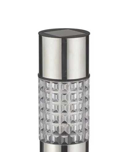 Lighteme Hampton Moderne solarbetriebene LED-Poller-Wegeleuchte aus Edelstahl, 15er-Pack