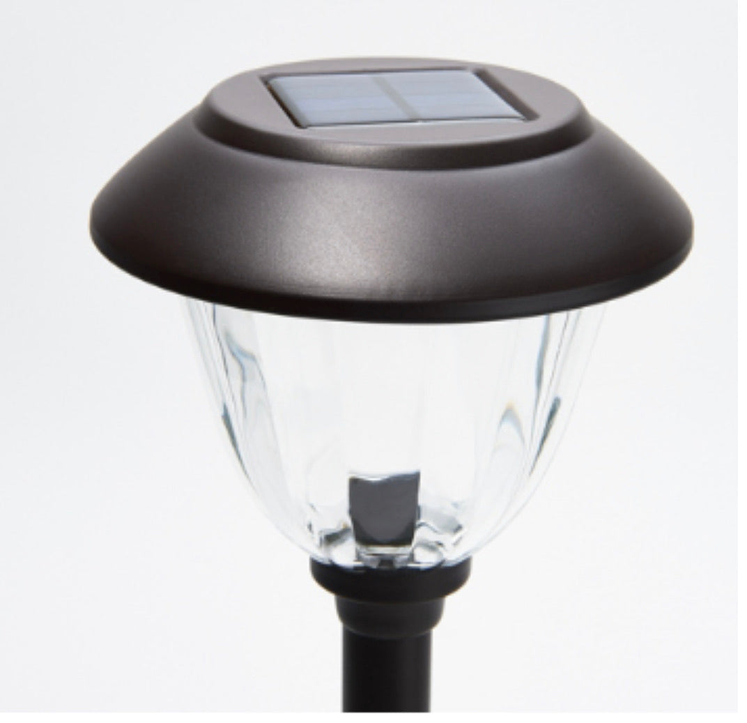Lighteme 8 Pack Solar Pathway LED Lights Outdoor-Stainless Steel -15 Lumen( Black )