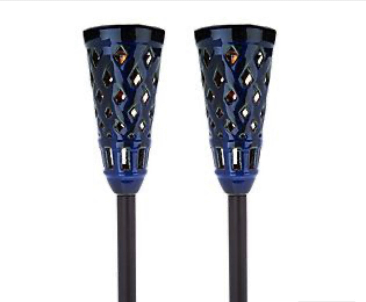 Lighteme LED Ceramic Solar Tiki Torch Lights Dancing Lights Outdoor Waterproof 2 Pack