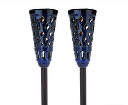 Lighteme LED Ceramic Solar Tiki Torch Lights Dancing Lights Outdoor Waterproof 2 Pack
