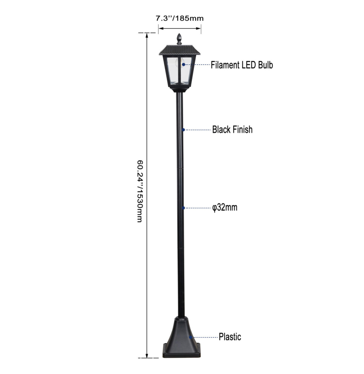 Lighteme Solar Post Lamp Set, Warm White Vintage Light (2-Pack)
