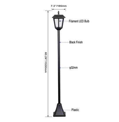 Lighteme Solar Post Lamp Set, Warm White Vintage Light (2-Pack)