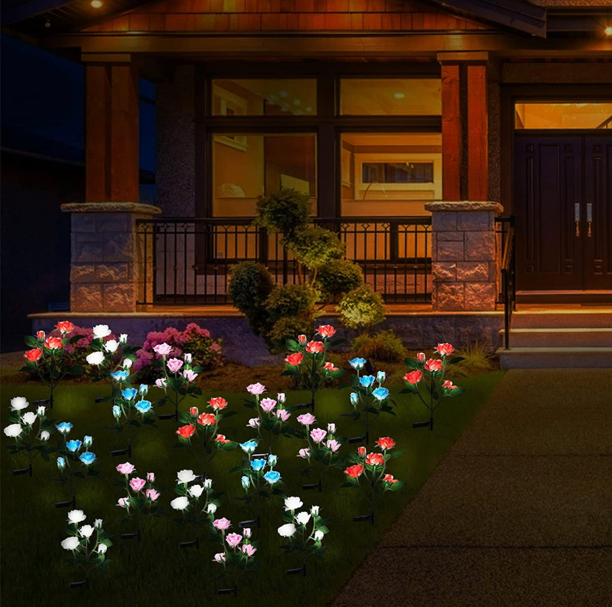 Lighteme Solar LED Rose Flower Light (2 Pack)
