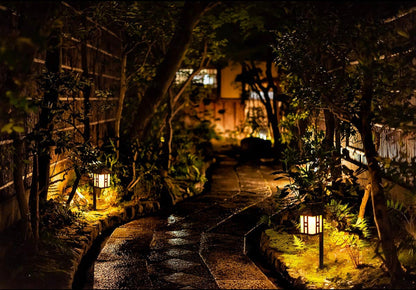 Lighteme Solar Powered Pathway Shepherd Hook Lights Asian Style (4 Pack)