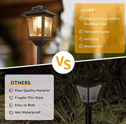 Lighteme 63" Solar Lamp Post Lights Outdoor 2 Pack ,Aluminum Floor Lamp,Waterproof Solar Powered Street Lights for Garden Warm White