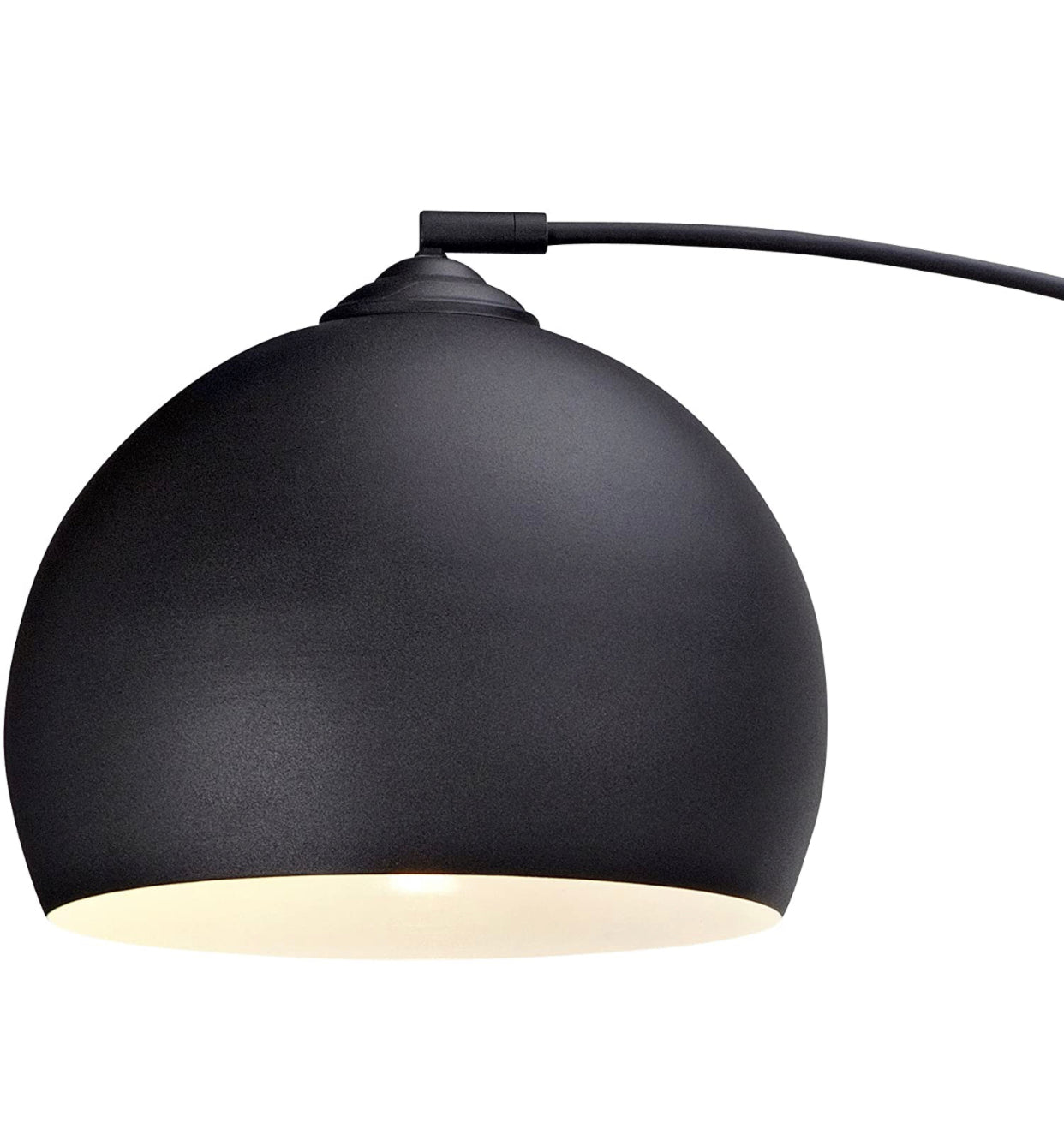 Lighteme Arc-Stehlampe für über der Couch mit kugelförmigem Lampenschirm, passt zu Ihrer Wohnzimmereinrichtung – hohes Stehlicht (4 Farben)