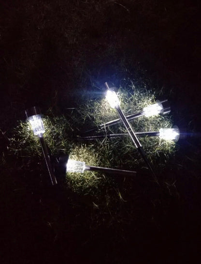Lighteme 24 Pack Outdoor Stainless Steel Solar Power Lawn Garden Landscape Path LED Light