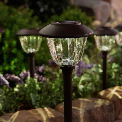 Lighteme 10 Pack Solar Pathway LED Lights Outdoor-15 Lumen