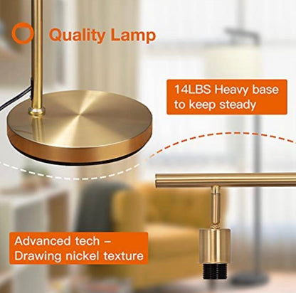Lighteme Modern Floor Lamp, Classic Standing Lamp Reading Standing Light for Bedroom Living Room with LED Bulb