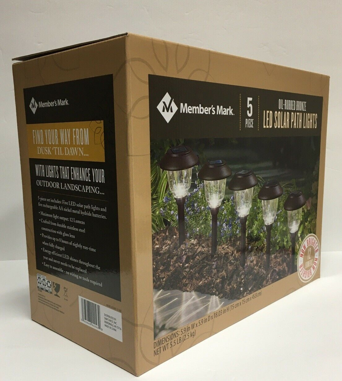 Lighteme Solar-LED-Wegeleuchten, ölgeriebene Bronze (6er-Pack)