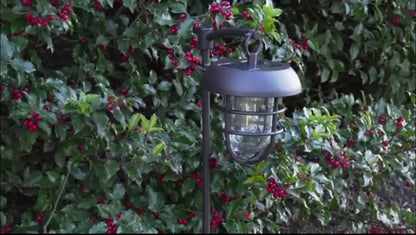 Lighteme LED Solar Hanging Lights on Shepherds Hook Metal Pole (Set of 4)