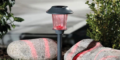 Lighteme 8 Pack Solar Pathway LED Lights Outdoor Color Changing -Stainless Steel