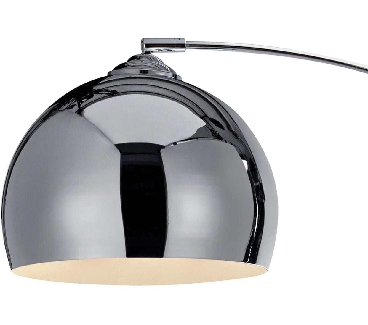 Lighteme Arc-Stehlampe für über der Couch mit kugelförmigem Lampenschirm, passt zu Ihrer Wohnzimmereinrichtung – hohes Stehlicht (4 Farben)