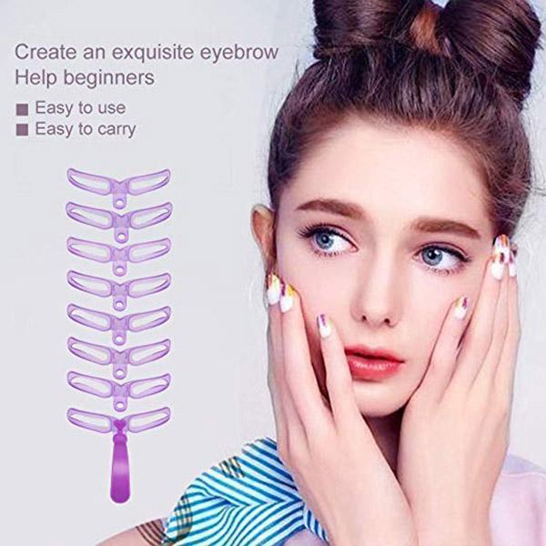 Lighteme 8 Shapes Of Eyebrow Stencil