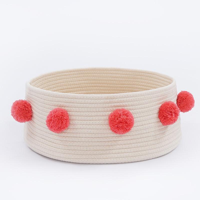 Lighteme knitting Nordic Style Pompoms Cat Bucket Nest (5 colors)