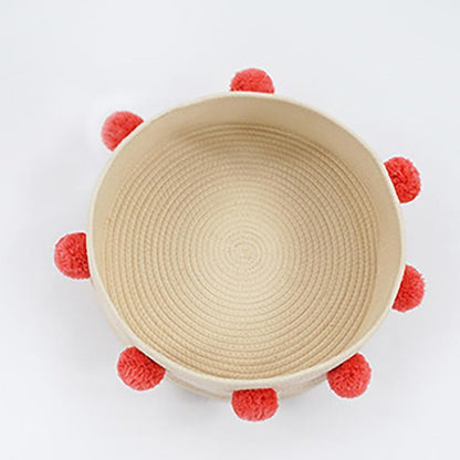 Lighteme knitting Nordic Style Pompoms Cat Bucket Nest (5 colors)