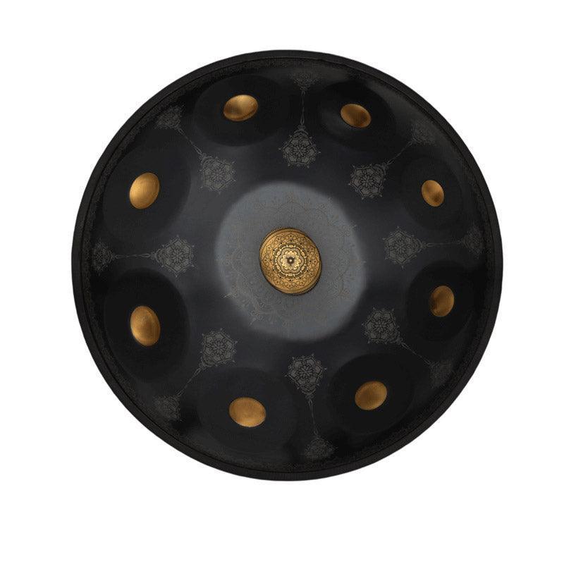 Royal Garden F3 Dorian personnalisé fait à la main 22 pouces 9 notes en acier inoxydable/acier nitrure motif mandala tambour handpan