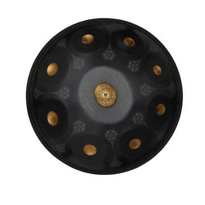Royal Garden F3 Dorian personnalisé fait à la main 22 pouces 9 notes en acier inoxydable/acier nitrure motif mandala tambour handpan